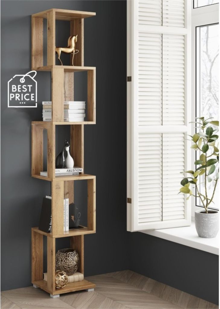 Regal Stehend Hoch SOLA - Eiche Wotan - Breite 29 cm, Höhe 168 cm, Tiefe 29 cm