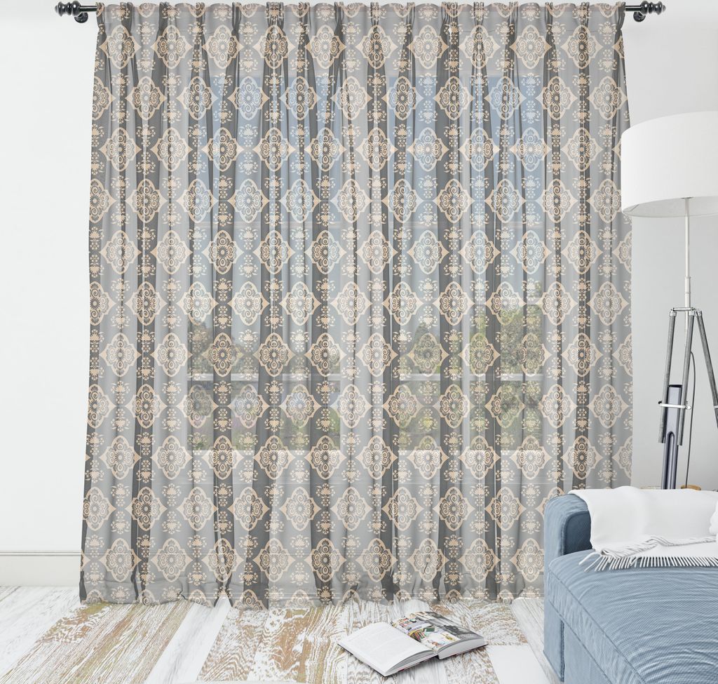 ABAKUHAUS Klassik Wandteppich, Ethnische und klassische Damast-Druck Oriental-Spirale kurvt und Blätter-, Wohnzimmer Schlafzimmer seidiges Satin W...