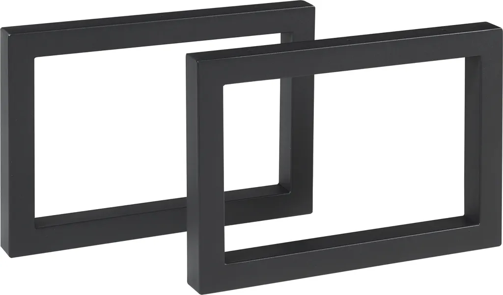 Piètement de table basse Lunderskov en acier noir 35x50 cm, set de 2