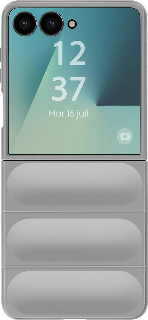 Avizar, Hülle Galaxy Z Flip 7 Relief-Silikon Textur Design, Grau