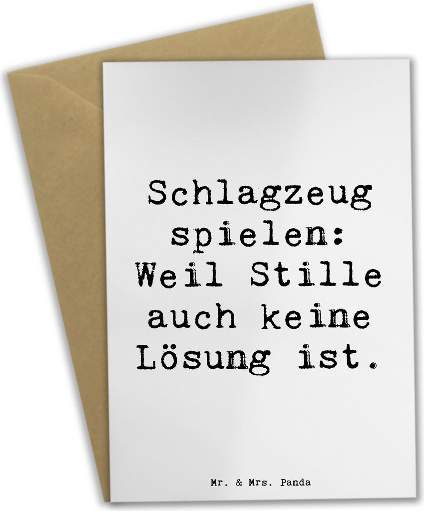 Mr. & Mrs. Panda Grußkarte Spruch Schlagzeug Magie - Weiß - Geschenk, Rhythmus, Grußkarten, Instrument, Musik, hochzeitskarten, Präsenz, Musike...