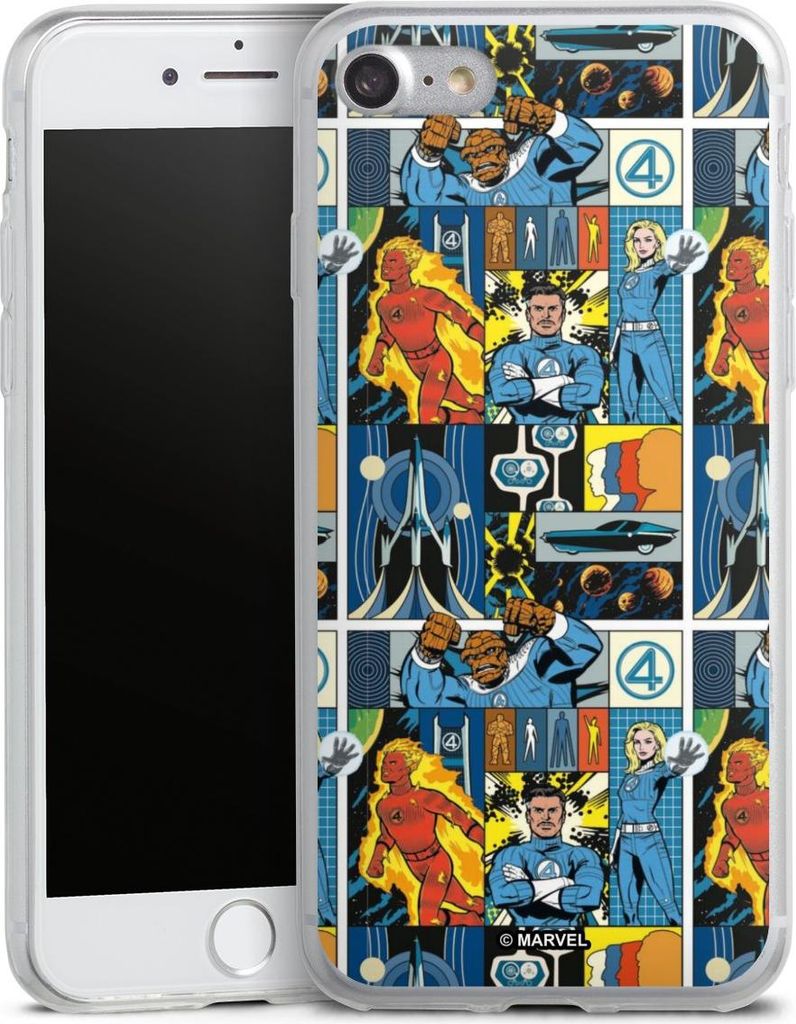 DeinDesign Slim Hülle für Apple iPhone 7 Silikon Case Ultra Dünn Handyhülle Offizielles Lizenzprodukt Marvel The Fantastic Four