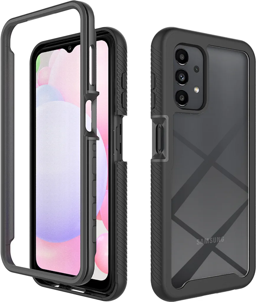 Custodia Galaxy A13 4G Nero Ibrida Trasparente - Cover Antiurto TPU