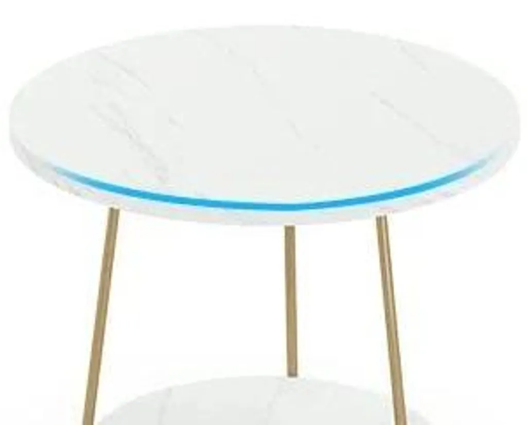 Table d'appoint stable et compacte en marbre et or pour petit salon - 9