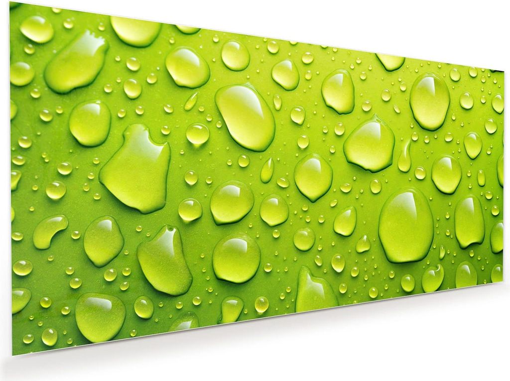 Glasbild 120x60cm in XXL für Wohnzimmer, Schlafzimmer Motiv Wassertropfen