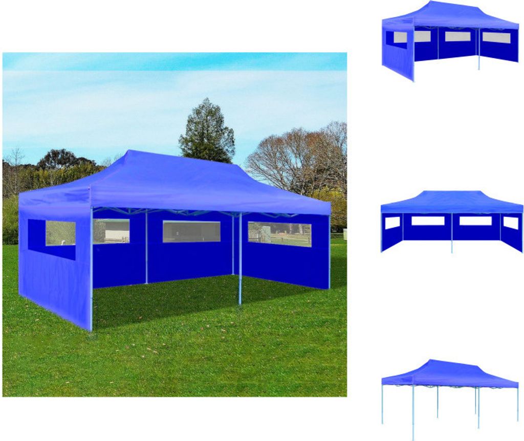 vidaXL Tente de réception Pop-Up pliable bleue 3×6 m - Image du produit 