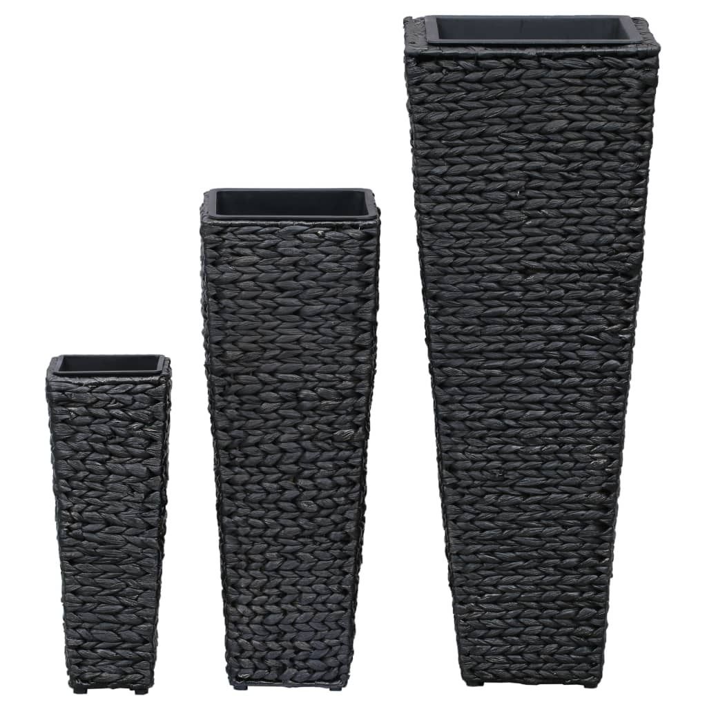Eleganter Möbel Blumenkübel 3er-set - Wasserhyazinthe Schwarz - CJG518562 - Beete