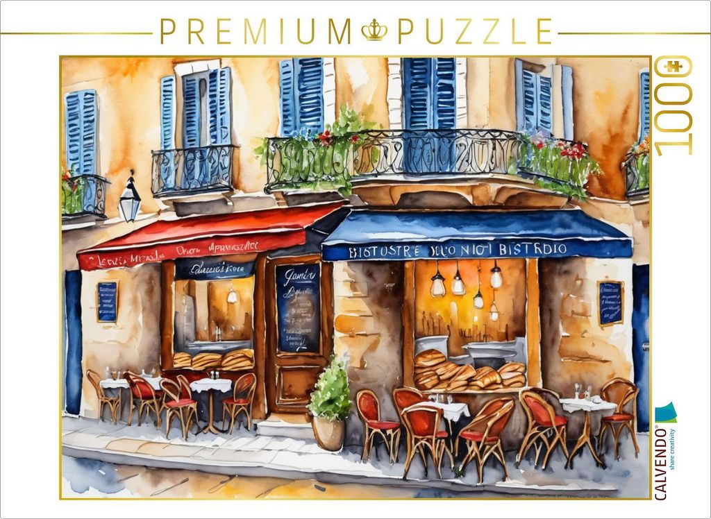 CALVENDO Puzzle Bistro auf Montmatre | 1000 Teile Lege-Größe 64x48cm Foto-Puzzle für glückliche Stunden