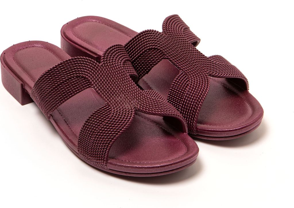 BRASILERAS Damen Sandalen mit rutschfester Sohle bequem schuhe für strand/schwimmbad/stadt granat 40 EU - UBMARD