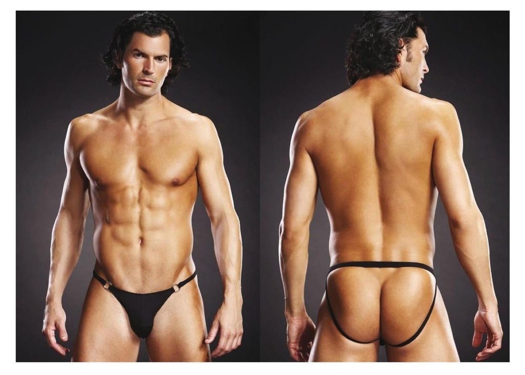 Blue Line Thong Schwarz S/M
