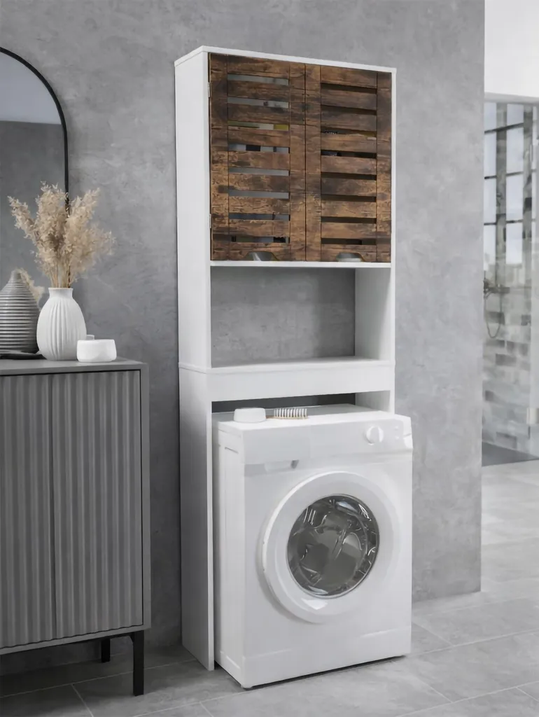 Armadio Lavanderia Flonali Überbauschrank | Design Bianco Minimal 190cm - 4