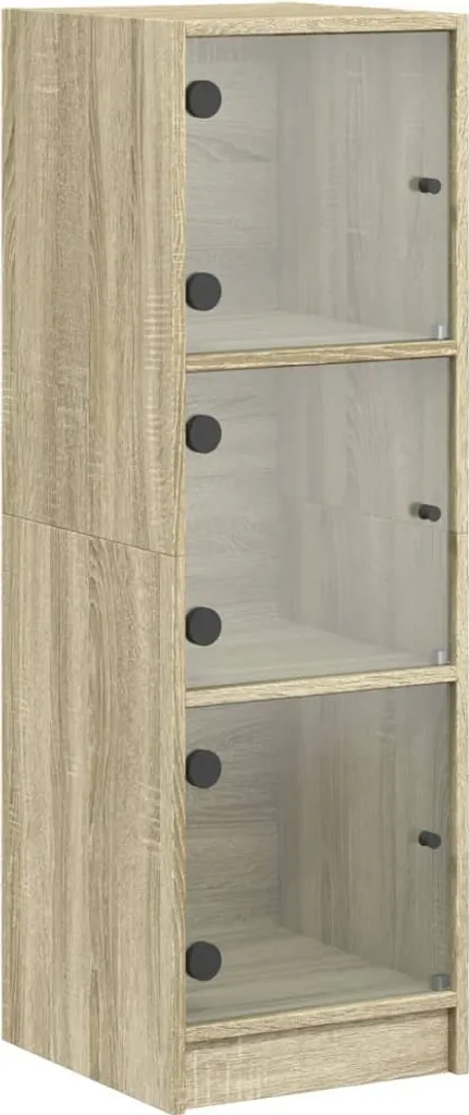 Vetrina 35x37x109 cm Rovere Sonoma - Credenza Elegante Ante Vetro