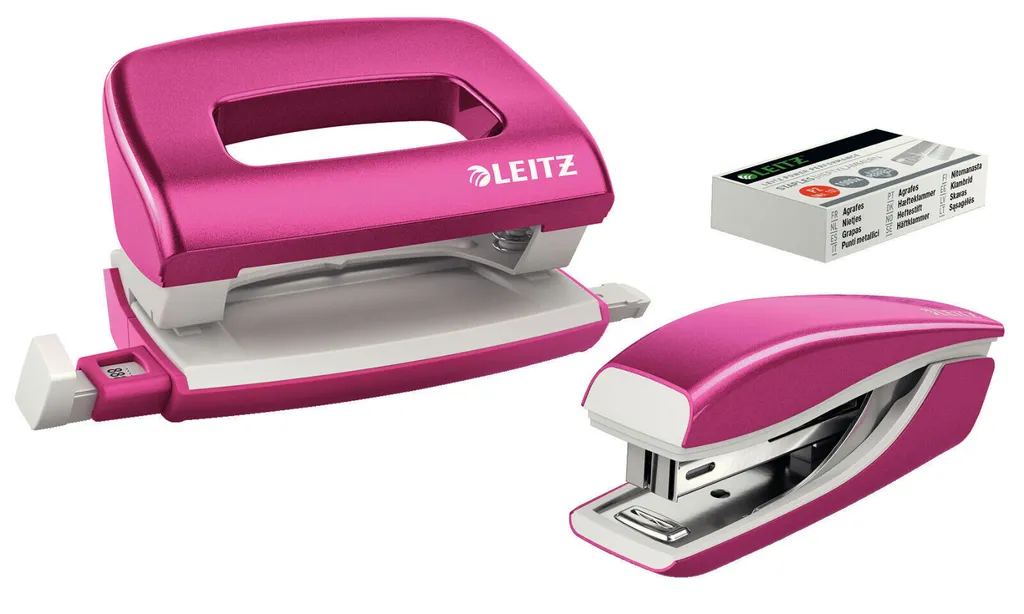 Cucitrice Rosa Leitz 5561 per Scuola e Casa - Piccola e Resistente