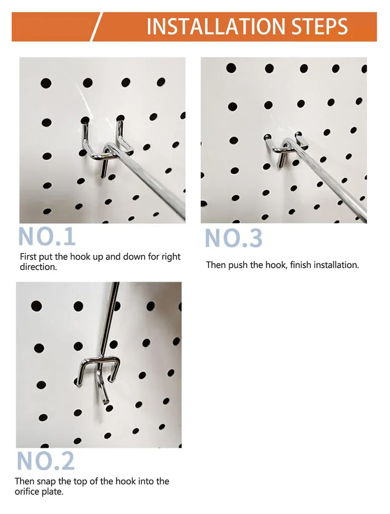 Assortiment de Crochets pour Panneau Perforé Kit de Rangement Mural - 6