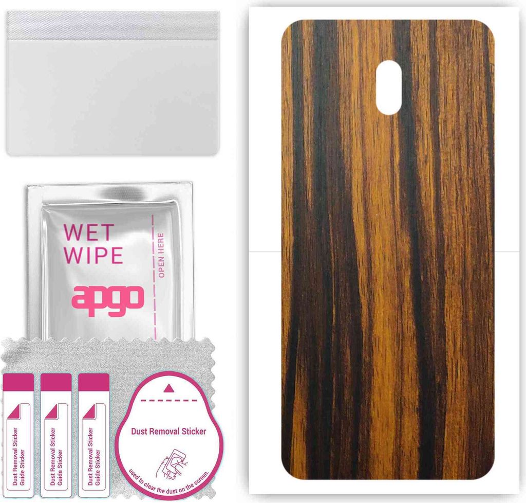 apgo Rückseite Schutzfolie, Skin, kompatibel mit Xiaomi Redmi 8A, Hinten Displayschutzfolie aus Vinylfolie, kratzfest, einfache Montage - Tigerwood