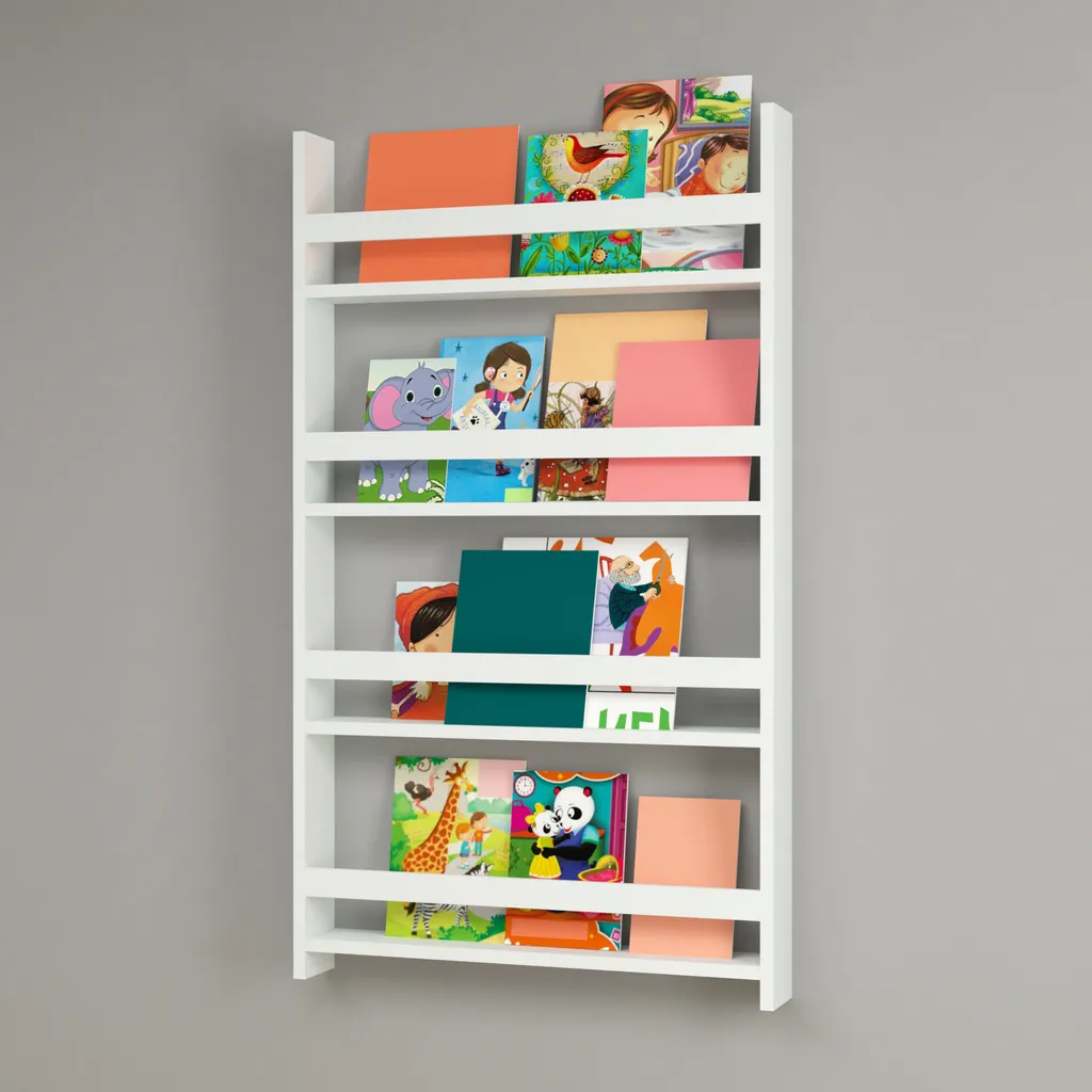 Libreria Sotenäs Bianca 120x74cm - Scaffale Sottile Salvaspazio Bambini