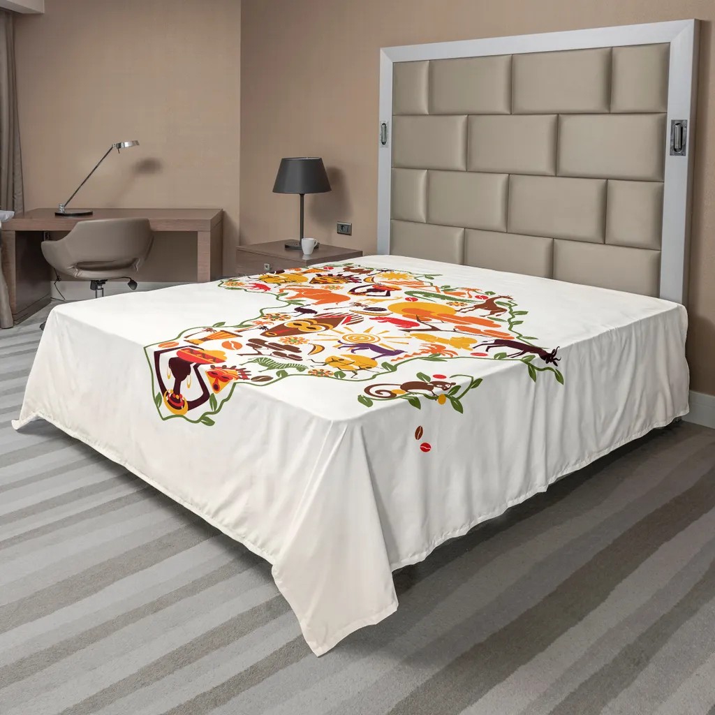 Lenzuolo Mappa Africa ABAKUHAUS - Arredo Letto Etnico Multicolore