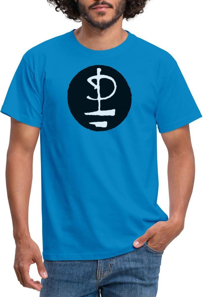 Spreadshirt Pink Floyd Logo Schwarz Weiß Männer T-Shirt, 3XL, Royalblau