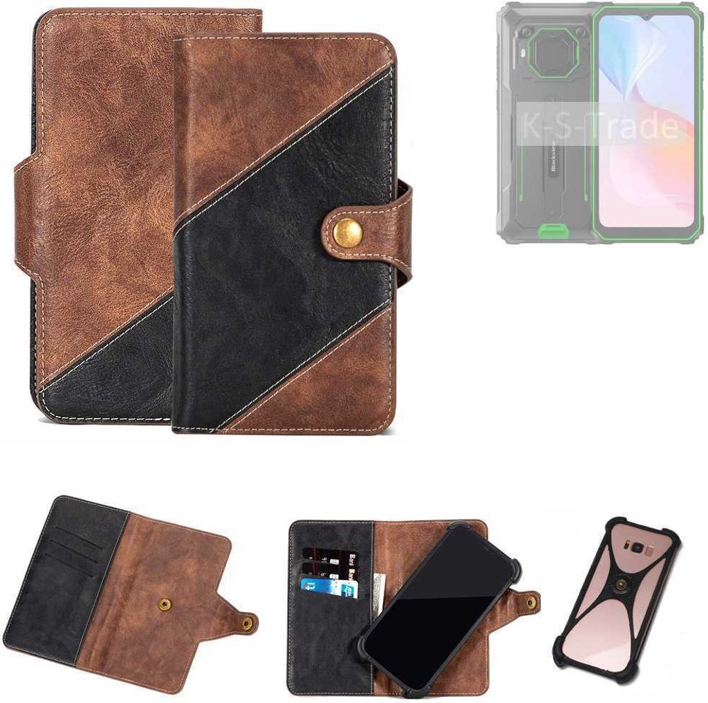 K-S-Trade Handyhülle Schutzhülle Bookstyle Case kompatibel mit Blackview BV6200 Pro Klapphülle Cover Hülle Schutztasche 1x