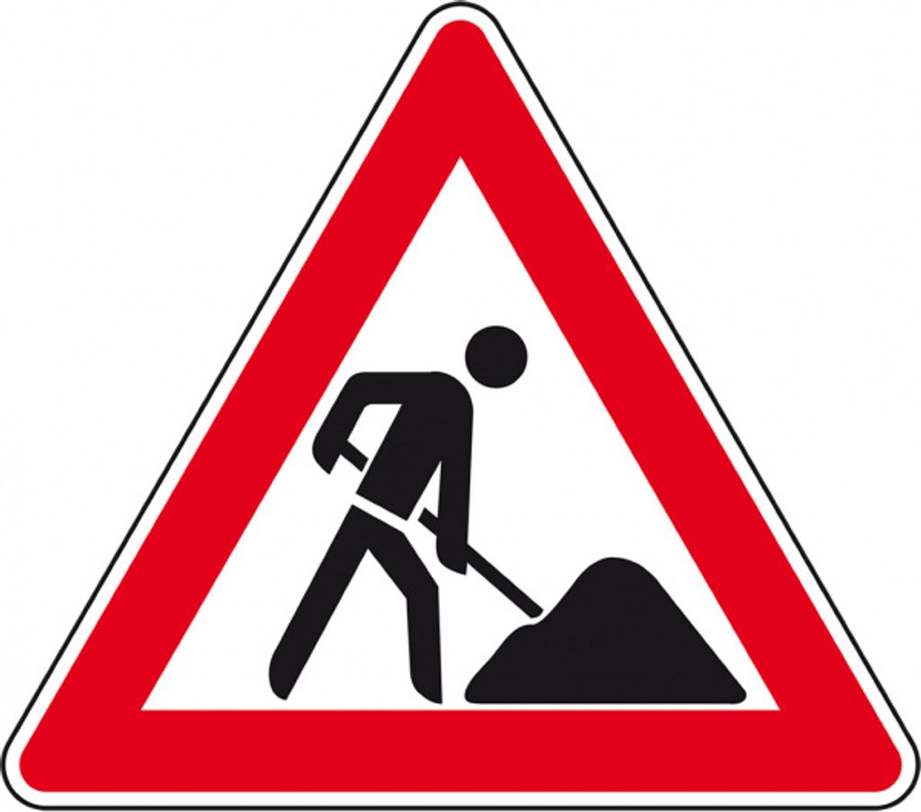 Verkehrszeichen Baustelle, Nr.123, Aluminium RA1, Anit-Sticker, SL 900mm