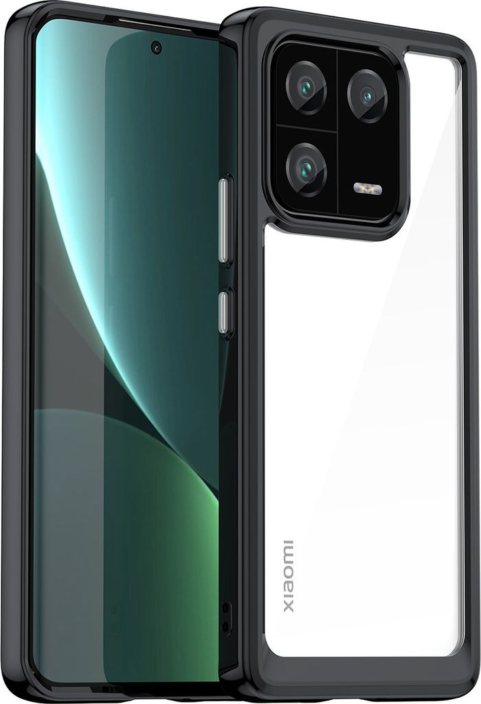 Xiaomi 13 Pro Hülle, Klar Rückseite Stoßfeste TPU Silikon Bumper Schutzhülle für Xiaomi 13 Pro Schwarz