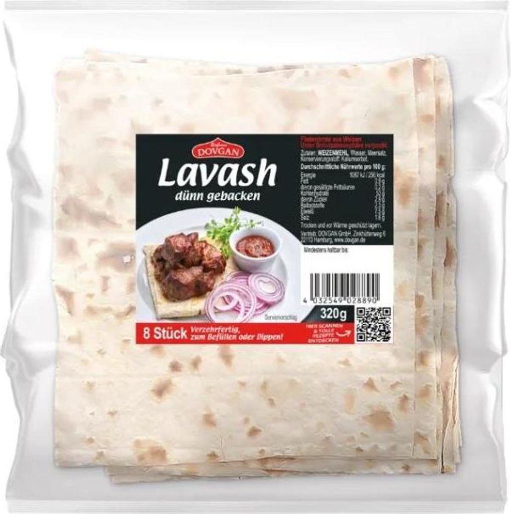 Lavash Fladen 8 Stück 320g Produktbild 