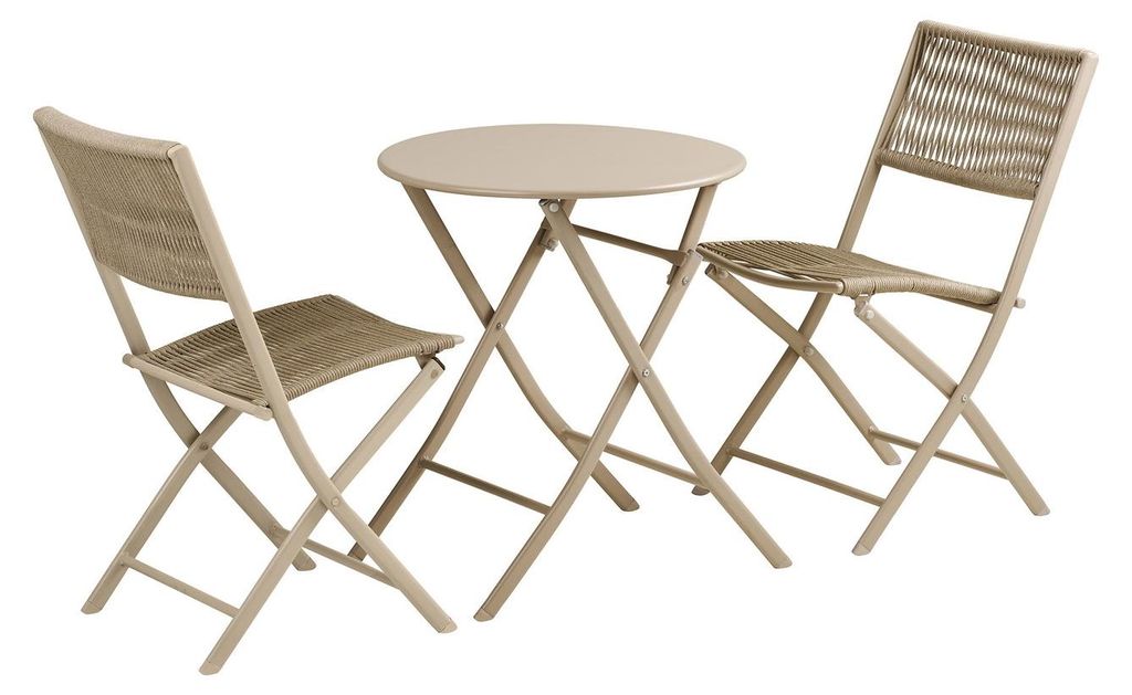 Set da caffè Arja 1 tavolo 2 sedie taupe. Immagine del prodotto 