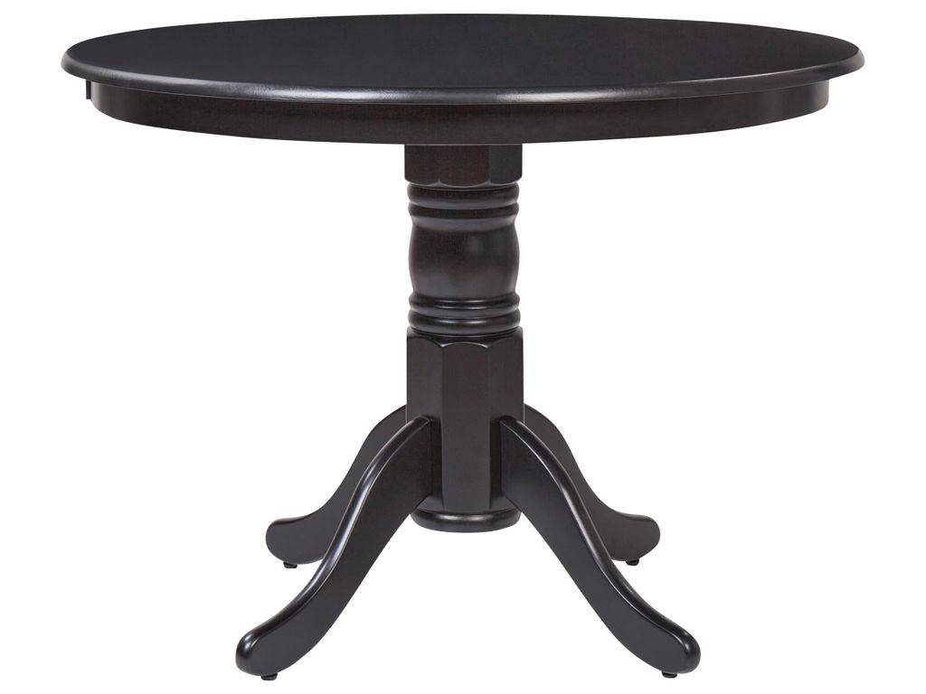 BELIANI Esstisch Schwarz MDF-Tischplatte Rund ø 100 cm mit Holzbeinen Mittelfuß für 4 Personen Skandi Modern Landhausstil Esszimmer Ausstattung ...