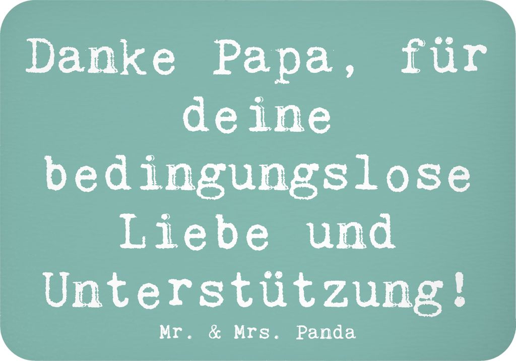 Mr. & Mrs. Panda magnet Spruch Danke Papa - Meeresbrise - Geschenk, Aufmerksamkeit, berührende Botschaft, Familienstütze, Kühlschrankmagnet, sag...