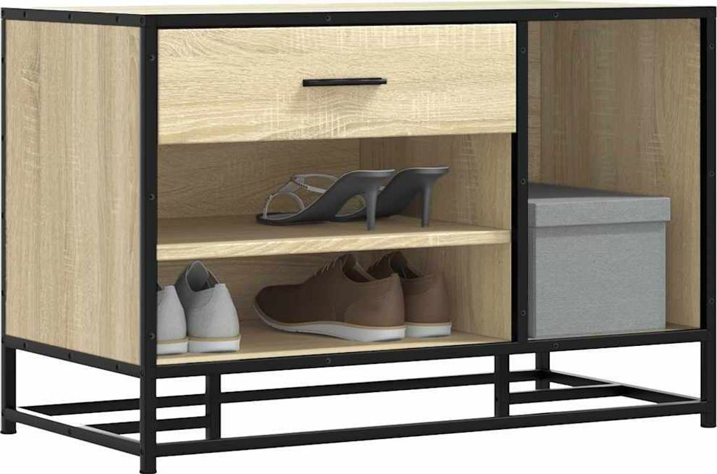 Schuhbank Sonoma-Eiche 80x40x53,5 cm Holzwerkstoff und Metall