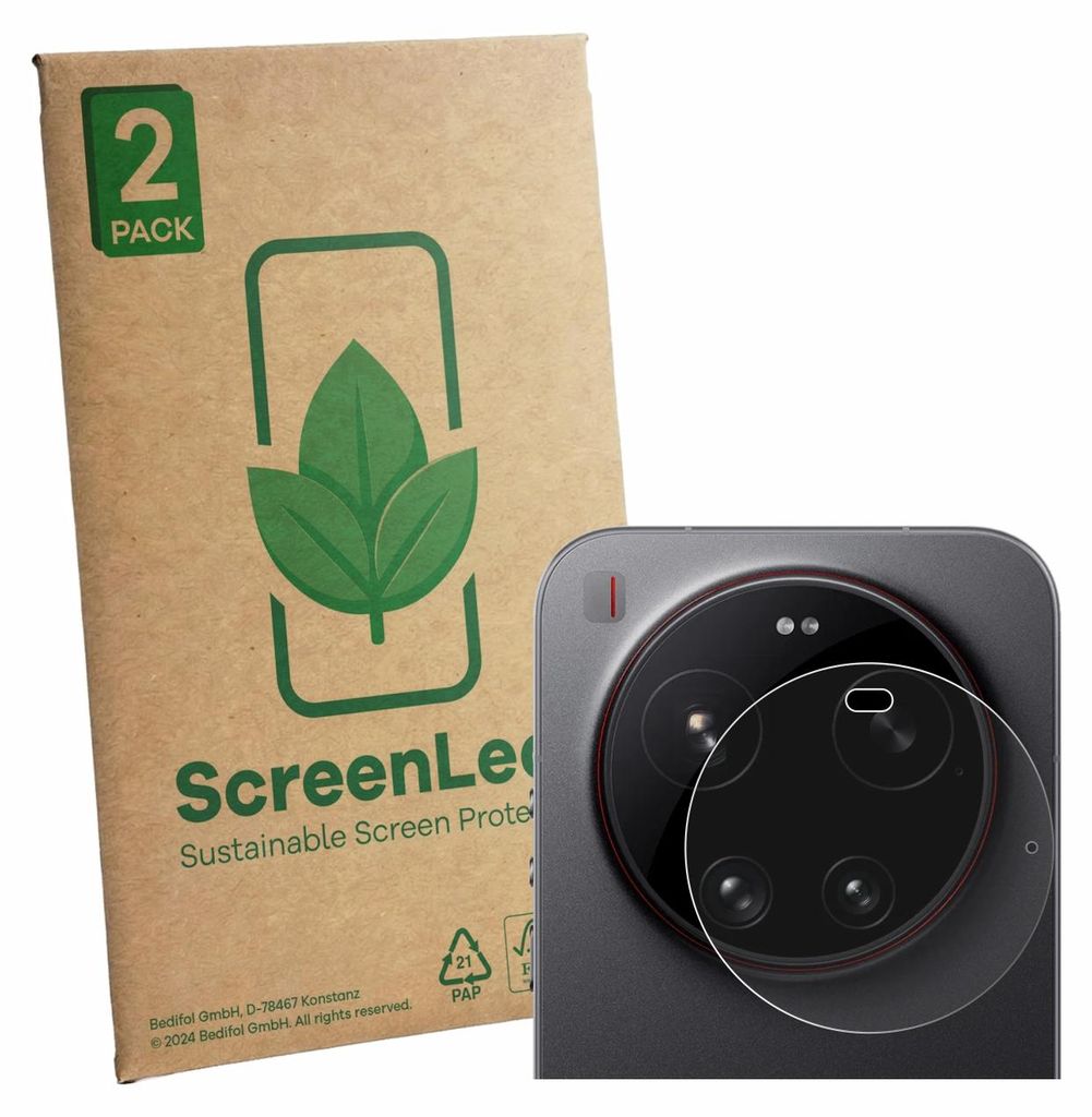 2x ScreenLeaf Schutzfolie für Xiaomi 17 Ultra (NUR Kamera) nachhaltiger Displayschutz Display Schutz Folie Klar Transparent