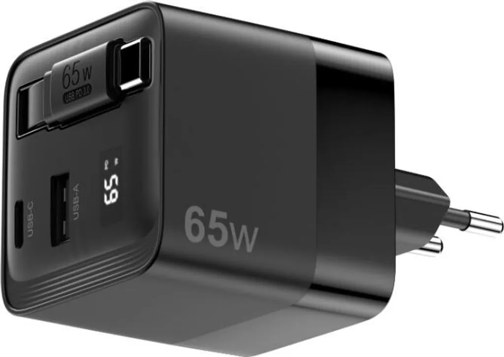 Chargeur rapide 65W Power Delivery pour ordinateur et mobile avec câble