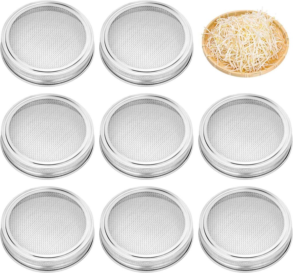 sada 8 nerezových víček na zavařovací sklenice s širokým Obrázek produktu 
