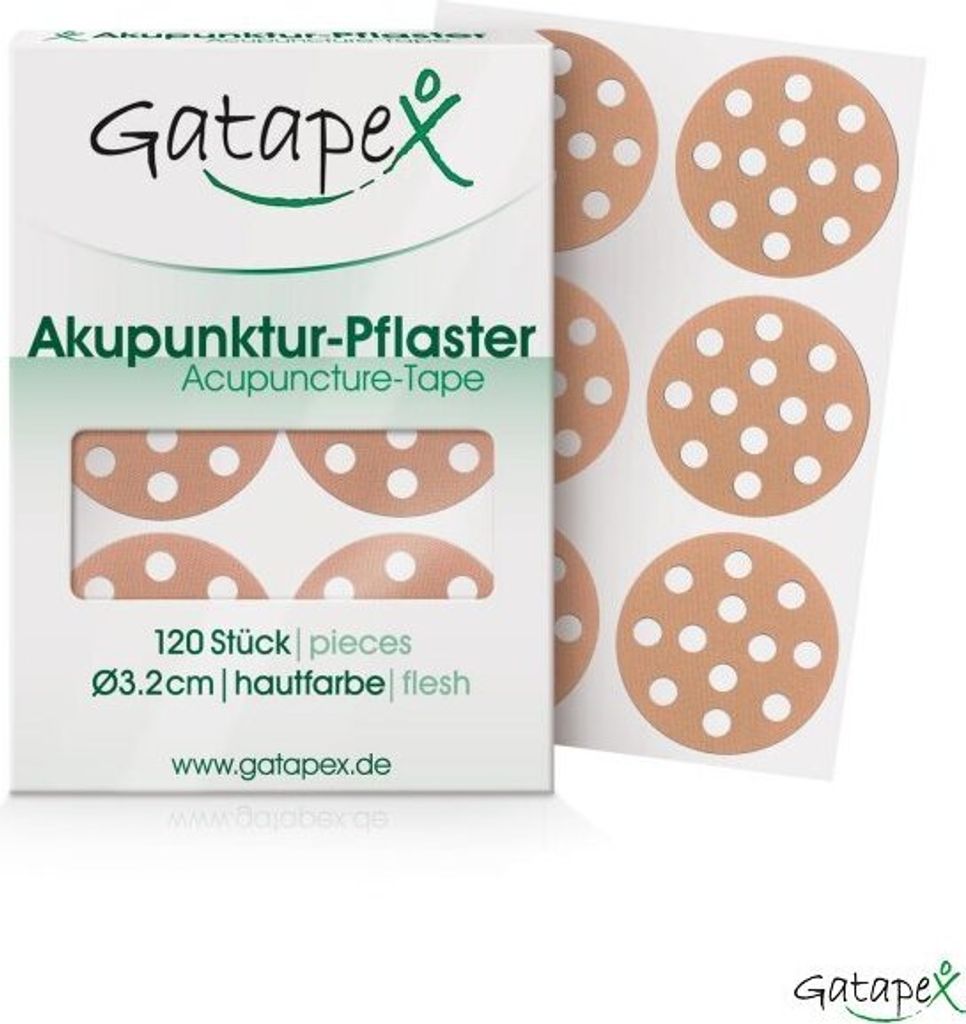 Gatapex kleine Akupunkturpflaster rund (beige, 120 Pflaster, Durchmesser 32 mm)