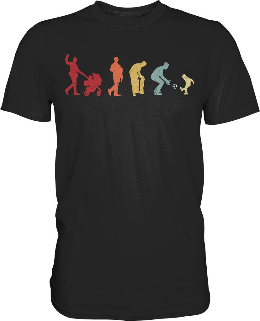 Fußball Papa Sohn Evolution Vatertag Geschenk Vater T-Shirt Produktbild 