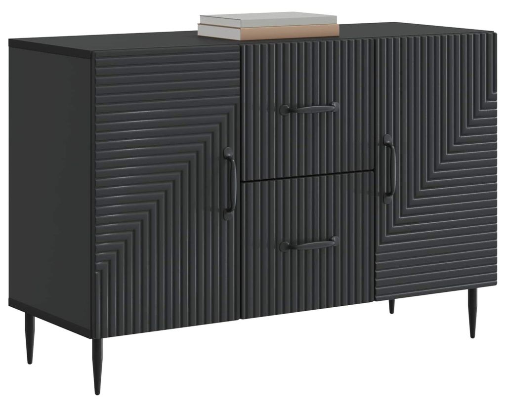 Sideboard Schwarz 89 x 34,5 x 60 cm Holzwerkstoff