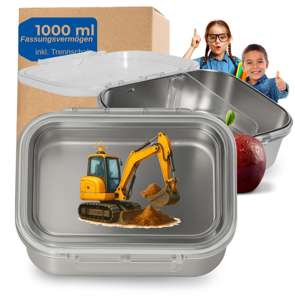 Edelstahl Brotdose Kinder 1000 ml - Brotbox 'Storage' mit Produktbild 