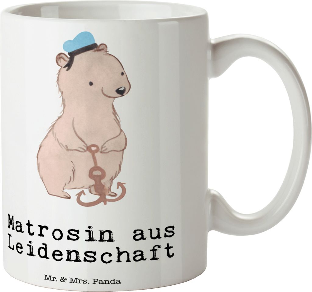 Mr. & Mrs. Panda Pott Matrosin Leidenschaft - Weiß - Geschenk, Teepott, Seeleute, Teetasse, Tasse, Lustig, Trinkbecher, Spruch, mit, Witzig, Kaffe...