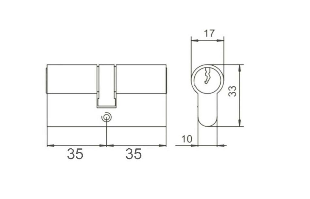 Aqbau Schließzylinder Profilzylinder 35/35 mm Messing NEU