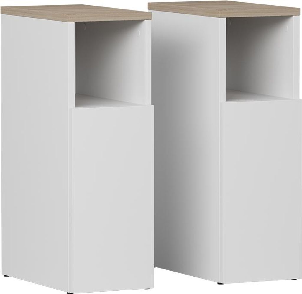 Table de nuit Vicco Enton Blanc/Sonoma set de 2 pièces, Image du produit 