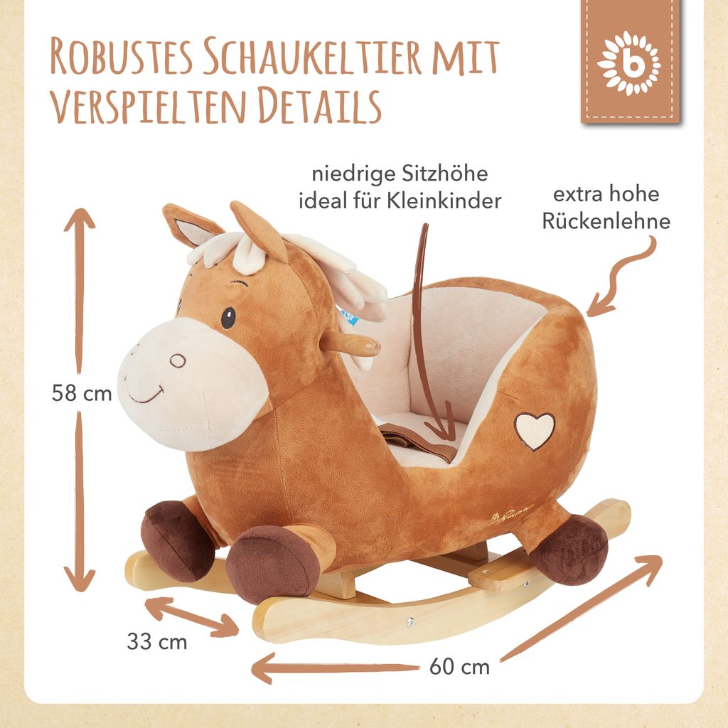 Bieco Plüsch Schaukeltier Pferd Calimero 60cm | Kinder Produktbild 5