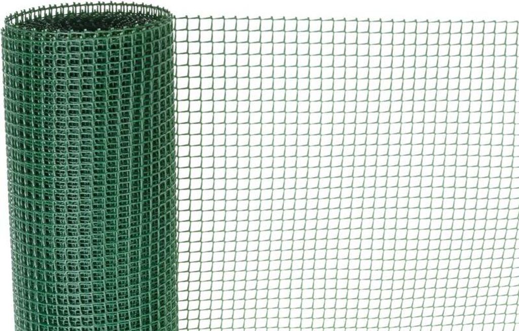 Geflecht ECONOMY 5, 1000/10x10 mm, quadratisches Muster, 300g/m2, grün, Vollkunststoff, Packung 10 m