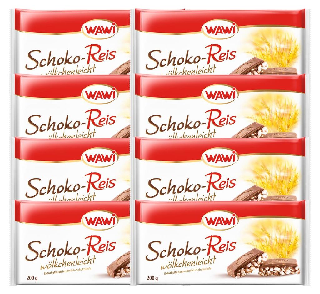 WAWI tablette de riz au chocolat au lait noble 200g paquet Image du produit 