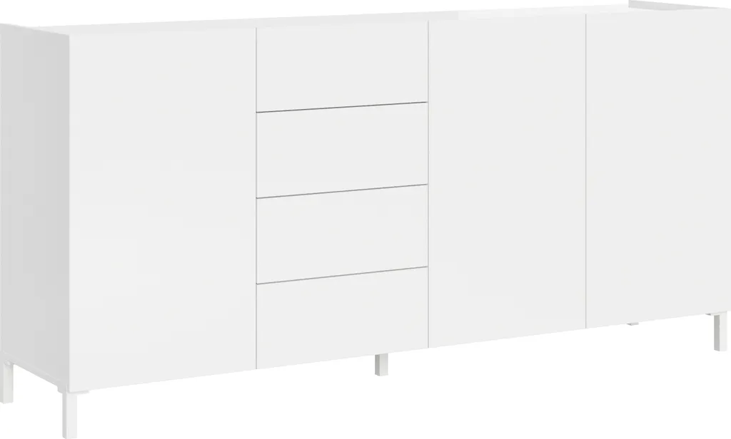 Buffet gain de place blanc brillant 174 cm Solaria pour ranger sans encombrer