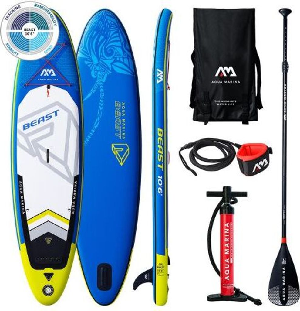 Aqua Marina BEAST i SUP 10`6 320 aufblasbares Stand Up Paddle Board Allround Set