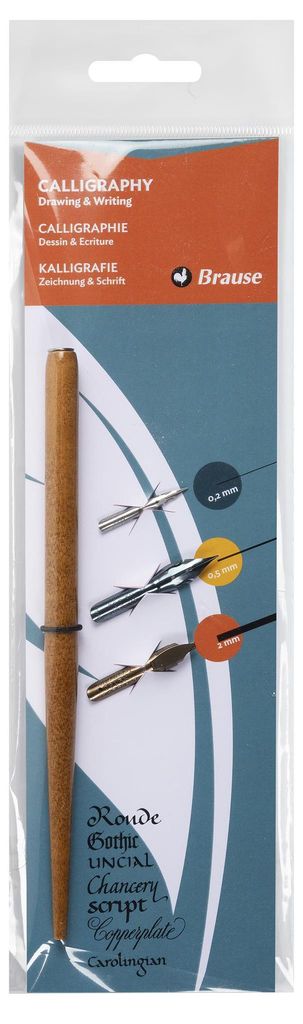 Exacompta Brause Kalligraphie-Stift mit 3 schwarzen Produktbild 