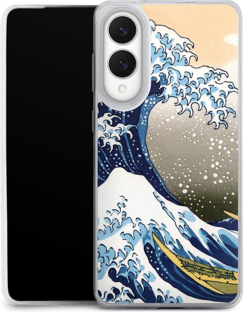 DeinDesign Slim Hülle für Samsung Galaxy S25 Edge Silikon Case Ultra Dünn Handyhülle Katsushika Hokusai Kunst Die große Welle vor Kanagawa