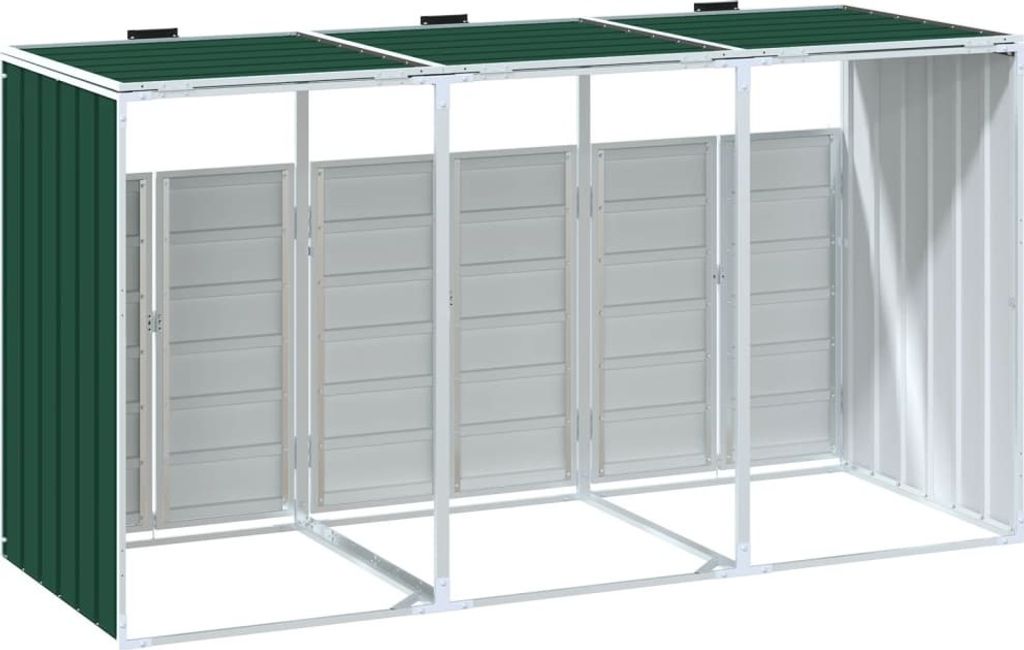 vidaXL Odpadkový box na 3 tony zelený 216x81x115 cm oceľ Obrázok produktu 4