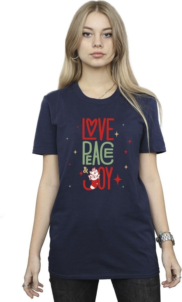 Disney - "The Aristocats Love Peace Joy" T-Shirt für Damen BI10426 (S) (Marineblau)
