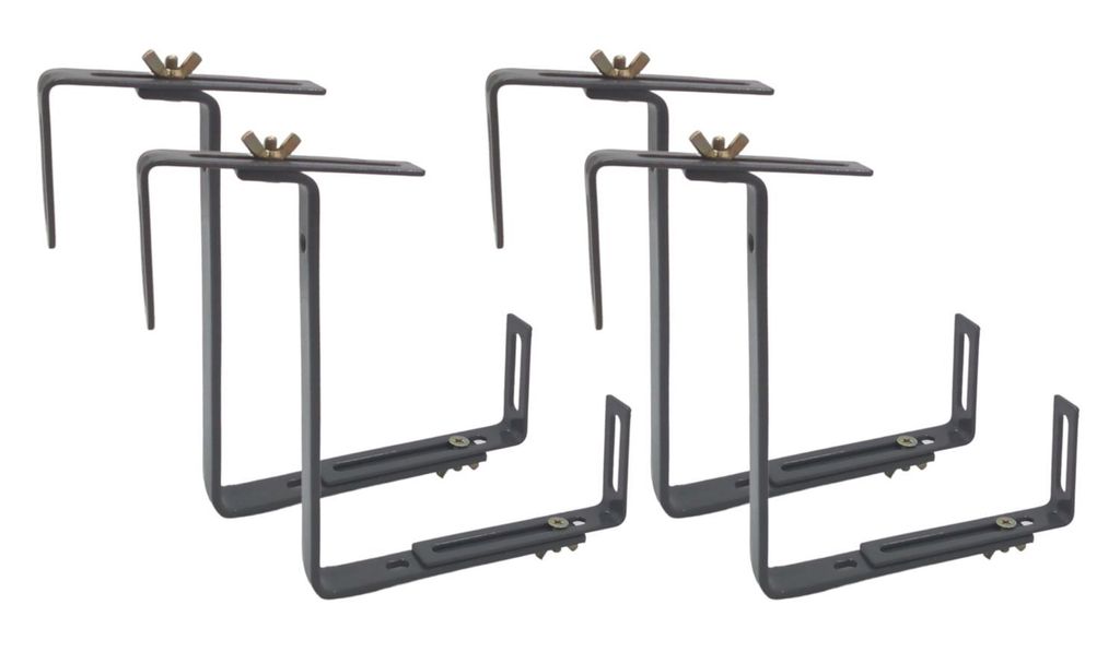 Balkonkastenhalter 2x 2er-Set grau Blumenkastenhalter Balkonkastenhalterung